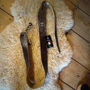 Perri's 2" Soft Italian Leather Guitar Strap Chestnut Brown